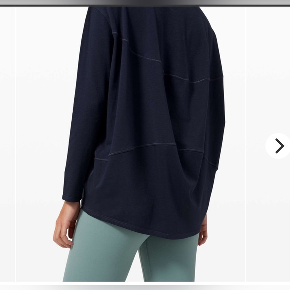 Lululemon Back In Action Long Sleeve - Navy - Picture 3 of 6